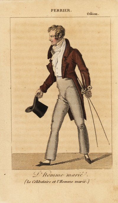 Perrier como Dupont, LHomme marie, em Le Celibataire et lHomme marie de Alexis-Jacques-Marie Wafflard na Odeon de Unknown artist
