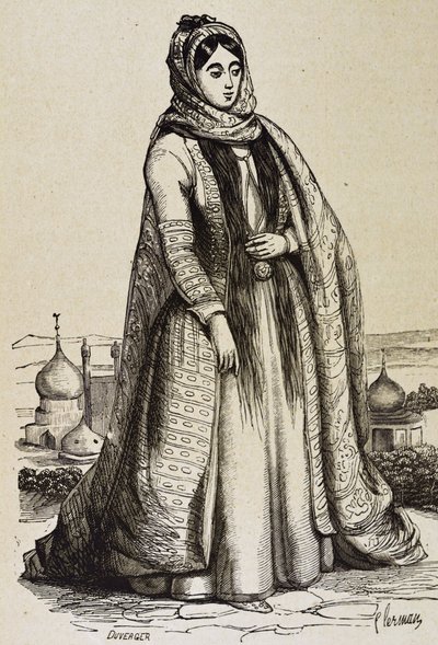 Pérsia (c19th). Sociedade. Mulher persa. Gravura. Coleção particular de Unknown artist