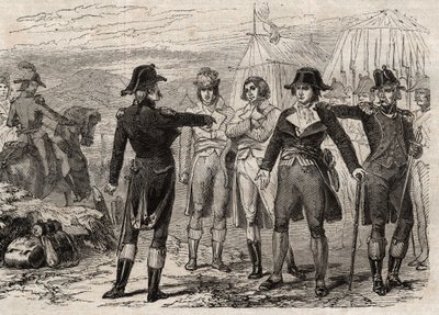 Pierre Antoine Antonelle (Pierre-Antoine Antonelle) (1747-1817) e seus amigos em atraso por ordem de Lafayette - gravação em "Dictionnaire populaire illustrious" - 1864 - de Joseph Decembre e Edmond Allonier - de Unknown artist