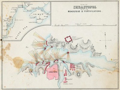"" Plano de Sebastopol com fortificações e muralhas, Crimee "" de Unknown