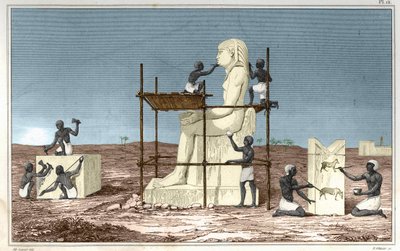Placa baseada na obra de Rosellini (Rossellini), viajante italiano que acompanhou Jean Francois (Jean-Francois) Champollion ao Egito. Gravura do livro Atlas da História Antiga de Rollin de Unknown artist