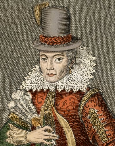 Pocahontas - Retrato de Pocahontas (1595-1617) (ou Mataoka ou Amonute, depois Rebecca Rolfe), princesa ameríndia. de Unknown artist