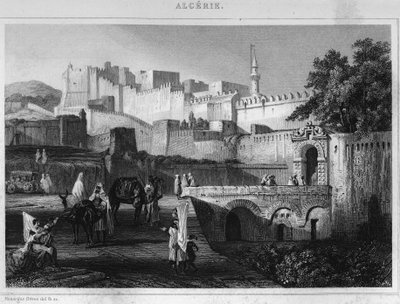 Porte Bab-Azoun em Argel, um forte ocupado pela divisão de Escars durante a conquista da Agery pela França em 1830, em "L