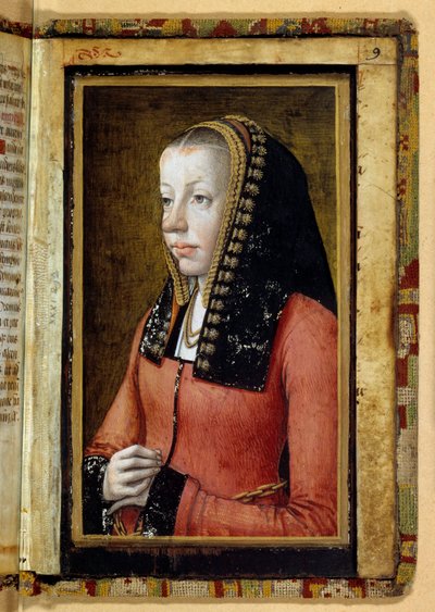 Retrato de Ana de Bretanha (1477-1514) Rainha de França. Miniatura, fragmento de livro de horas. Anônimo de Unknown artist