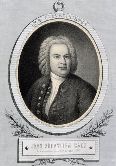 Retrato em medalhão de Jean Sebastien Bach (Johann Sebastian Bach de Unknown artist