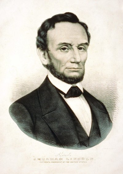 Retrato de Abraham Lincoln. Estadista americano (1809 a 1865). de Unknown artist