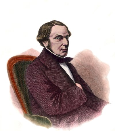 Retrato de Aquiles Marcus Fould (1800-1867) Ministro de Napoleão III Gravura do século XIX Coleção particular de Unknown artist