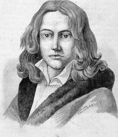Retrato de Adelbert von Chamisso é um poeta e botânico alemão de nacionalidade francesa (1781 - 1838) - em "Les Contemporains", n.d. final do século XIX. de Unknown artist