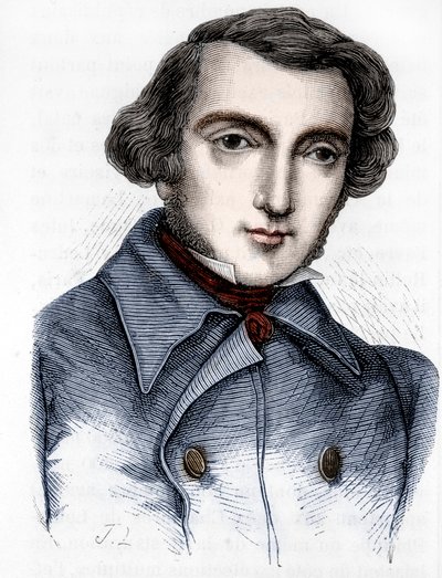 Retrato de Alexis de Tocqueville (1805 - 1859), historiador e político francês. Gravura do século XIX. de Unknown artist