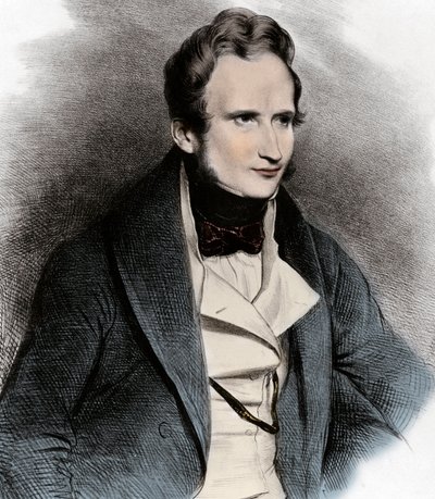 Retrato de Alfred de Vigny - Retrato do Poeta Alfred de Vigny (1797-1863) - de Unknown artist