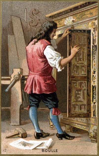 Retrato de André Charles Boulle (1642 - 1732), marceneiro francês. Cromolitografia do século XIX. de Unknown artist