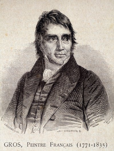 Retrato de Antoine Jean Gros, pintor francês (1771-1835) - em "Les Contemporains", n.d. final do século XIX (gravura) de Unknown artist