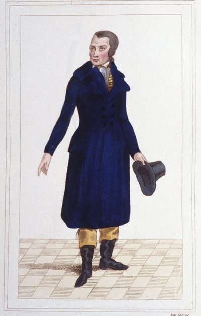 Retrato de Antoine Quentin Fouquier Tinville (1746 - 1795), magistrado francês e gravura política de 1830 de Unknown artist