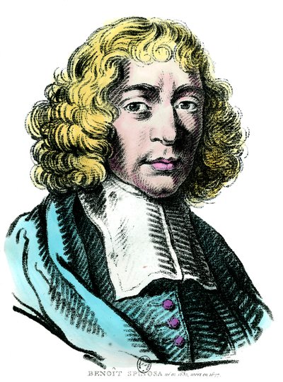 Retrato de Baruch de Spinoza (1632 - 1677) filósofo holandês, também conhecido como Bento de Espinosa ou Benedictus de Spinoza ou Benoit de Spinoza. Gravura do século XVII. Coll. Go. de Unknown artist