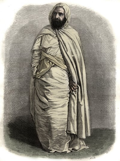 Retrato de Ben Mahi Ed Din Abd El Kader (Abd El-Kader) (1808 - 1883) ABDELKADER, Amir de Mascara, líder militar e religioso, - Retrato de Ben Mahi Ed Din Abd El Kader (Abd El-Kader) (1808-1883) Emir Algerien - de Unknown artist