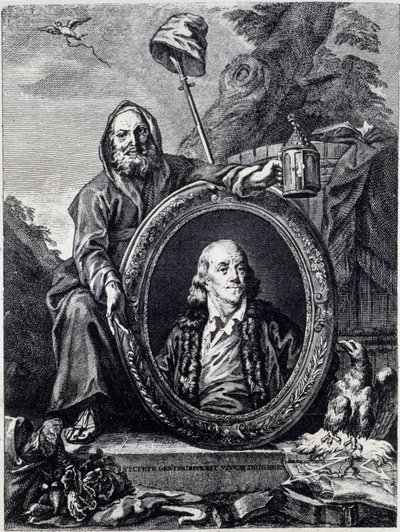 Retrato de Benjamin Franklin (1706 - 1790), político, memorialista, panfletário e físico americano de Unknown artist