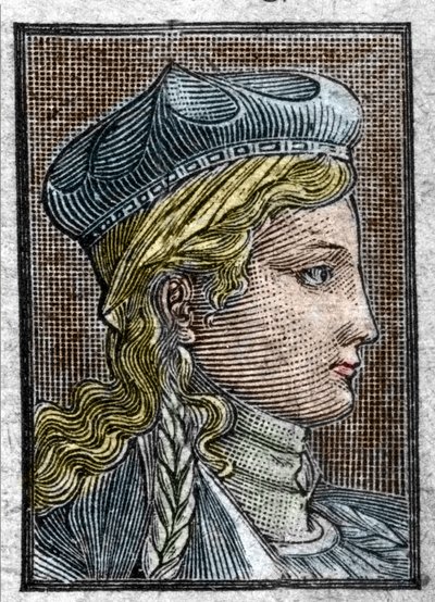 Retrato de Brunehaut ou Brunehilde (ca. 534 -613) esposa de Sigebert I. de Unknown artist