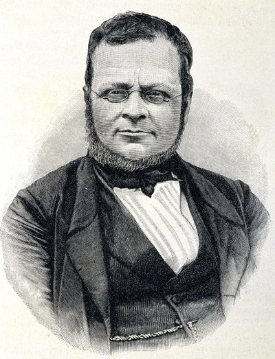 Retrato de Camillo Benso, Conde de Cavour (1810-1861), estadista italiano, depois de uma foto de 1860 de Unknown artist