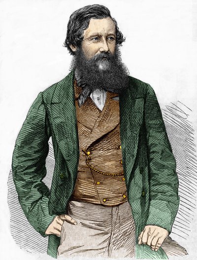 Retrato do Capitão Speke, explorador britânico (1827 - 1864). de Unknown artist