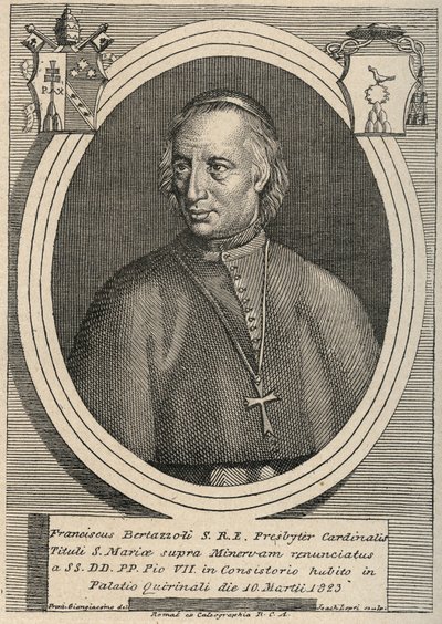 Retrato do Cardeal Francesco (François Franciscus) Bertazzoli (1754-1830) de Unknown artist
