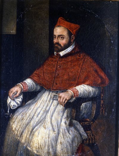 Retrato do Cardeal Roberto Bellarmino (Robert Bellarmin em 1542 - 1621). Pintura anônima. Museu de Roma. de Unknown artist
