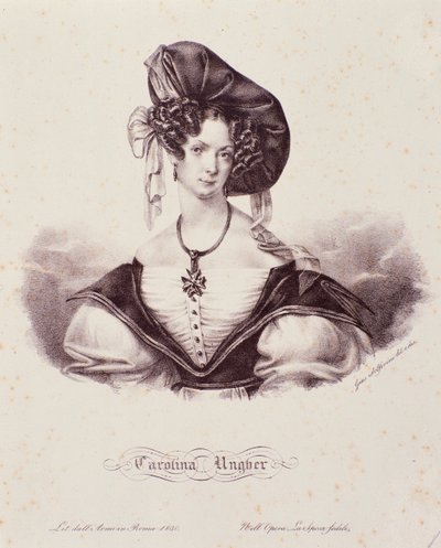 Retrato de Caroline Ungher (Unger) (gravura) de Unknown artist