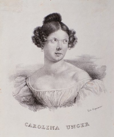 Retrato de Caroline Ungher (Unger) (gravura de Unknown artist