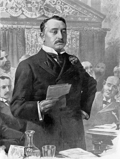 Retrato de Cecil John Rhodes (1853-1902) Empresário britânico e administrador colonial. de Unknown artist