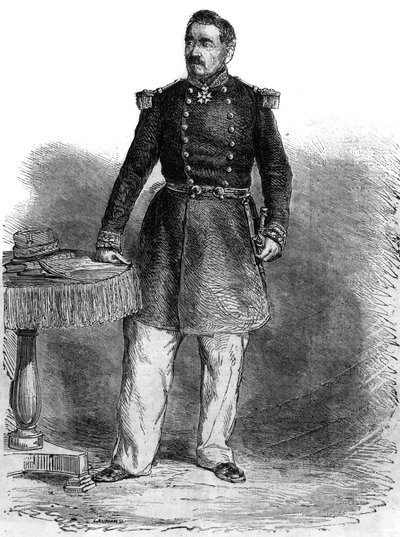 Retrato de Charles Guillaume Marie Appollinaire Antoine Cousin Montauban, Comte of Palikao (1796-1878) - general inglês e estadista - gravura de Unknown artist