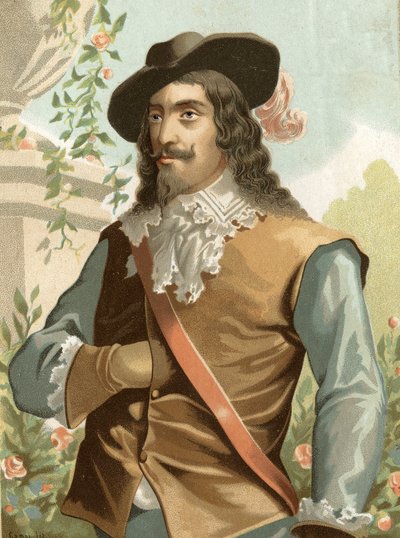 Retrato de Charles I Stuart (1600-1649), Rei de Inglaterra, Escócia, Irlanda, depois de "hombres y Mujeres celebres". Barcelona 1877. de Unknown artist