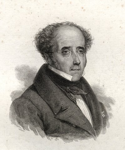 Retrato de Chateaubriand, gravura do século XIX de Unknown artist