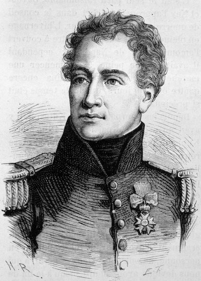 Retrato de Claude François de Malet (1754 - 1812). (Claude-Francois Malet) Gravura do final do século XIX em "Histoire de France" de H. Martin. de Unknown artist