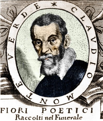 Retrato de Claudio Monteverdi após o frontispício de Fiori poetici raccolti nel funerale del molto illustrious e molto reverendo Signor Claudio Monteverdi, publicado em Veneza em 1644. de Unknown artist