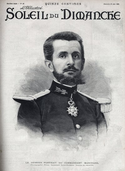 Retrato do Comandante Jean Baptiste Marchand (1863-1934). Gravura em "Le sun-du-dimanche", 25 de junho de Unknown artist