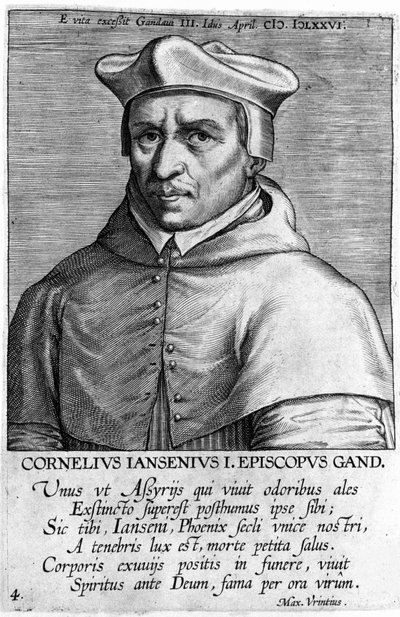 Retrato de Cornelius Jansen, dit Jansenius (1585-1638), fundador do Jansenismo. Gravura do século XVII. de Unknown artist