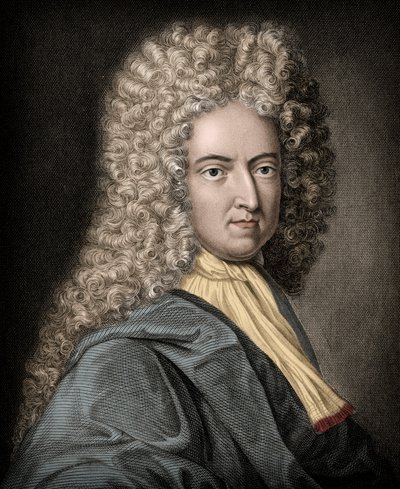 Retrato de Daniel de Foe ou Defoe (1660-1731), escritor e jornalista inglês - Daniel Defoe (1660-1731) - romancista e jornalista inglês de Unknown artist
