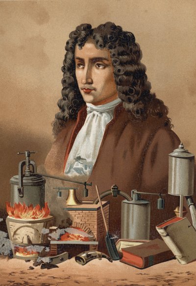 Retrato de Denis Papin (1647 - 1714) de "La Ciencia y sus Hombres" de Louis Figuier. Barcelona 1881 de Unknown artist