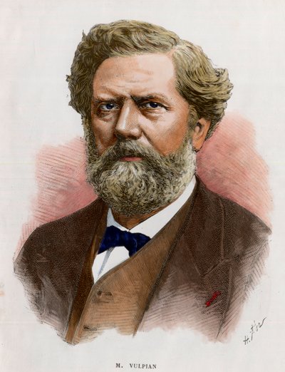 Retrato de Edme Felix Alfred Vulpian (1826-1887), médico e fisiologista francês. Gravura do século XIX. Coleção particular. de Unknown artist