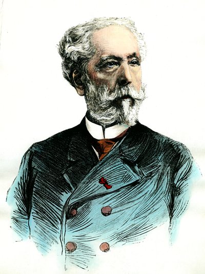 Retrato de Edouard Lalo (1823-1892) compositor francês. Gravura da Colecção Privada do século XIX de Unknown artist