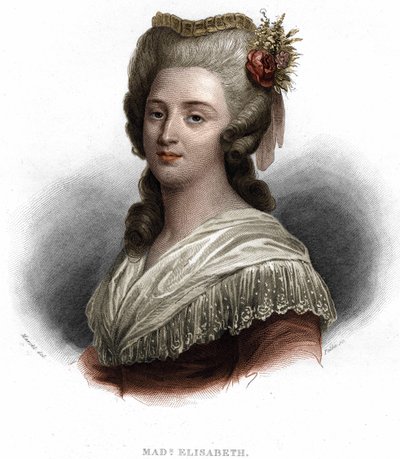 Retrato de Elisabeth Philippine Marie Hélène da França, conhecida como "Madame Elisabeth", irmã do Rei Luís XVI (1764-1794) de Unknown artist