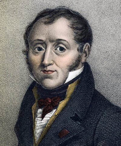 Retrato de Emmanuel de Las Cases (1766-1842) Historiador francês - gravura do século XIX de Unknown artist