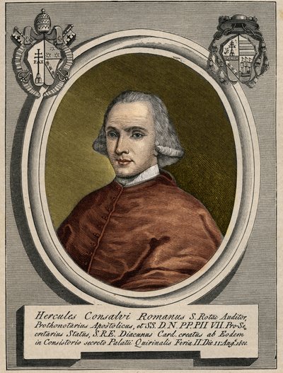 Retrato de Ercole (Hércules) Consalvi (1757-1824), Cardeal Secretário de Estado de Pio VII. Gravura do século XIX. de Unknown artist