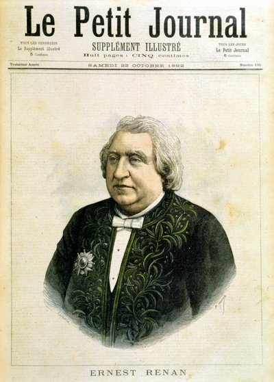 Retrato de Ernest Renan em vestido de académico - no "Le Petity Journal" de 22/10/1892 de Unknown artist