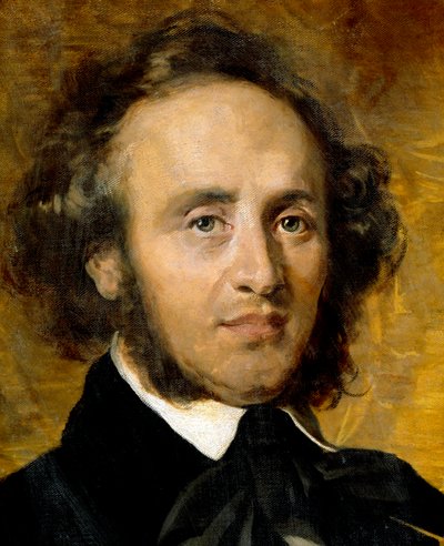 Retrato de Felix Mendelssohn Bartholdy (1809-1847) compositor alemão. de Unknown artist