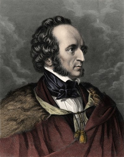 Retrato de Felix Mendelssohn Bartholdy (1809-1847), compositor e maestro alemão. de Unknown artist