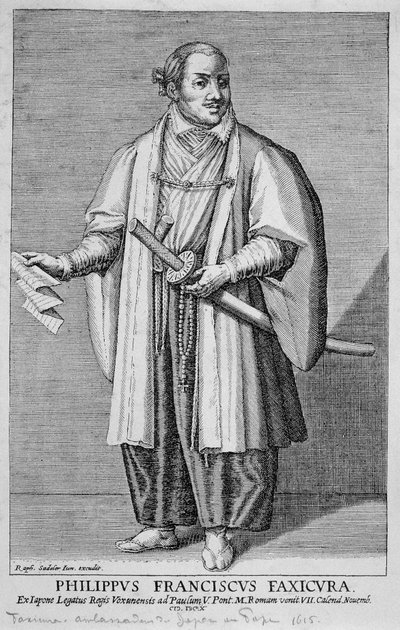 Retrato de Filippo Francesco Faxicura (Philip Francis Faxicura ou Tsunenaga Hasekura de Unknown artist