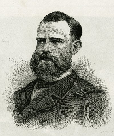 Retrato do Primeiro Tenente Chipp, a tripulação de La Jeannette, para a missão no pólo norte. Gravura para ilustrar "A Viagem de La Jeannette". de Unknown artist