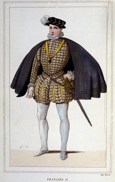 Retrato de François II (1544 - 1560), gravura do Rei de França a partir de 1830 de Unknown artist