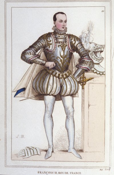 Retrato de François II (1544 - 1560), gravura do Rei de França a partir de 1830 de Unknown artist