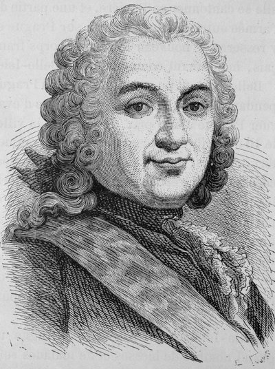 Retrato de François de Chevert (1695 - 1769). Gravura do final do século XIX em "Histoire de France" de H. Martin. de Unknown artist